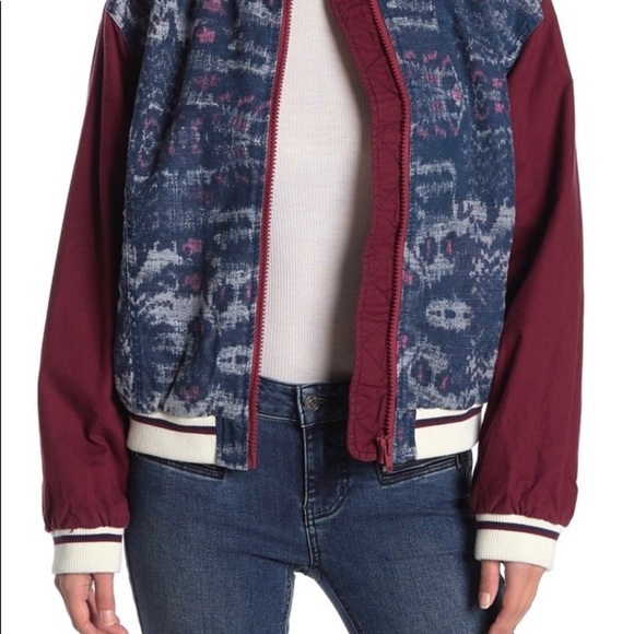 NWT, Free People Varsity of Dreams Bomber Jacket, Sz S - Picture 2 of 13